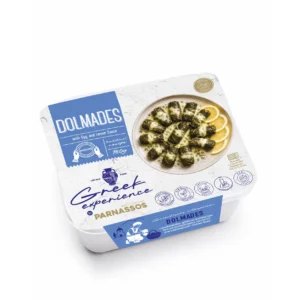 Dolmades - Vine Leaves Stuffed with Rice, served with Egg & Lemon Sauce